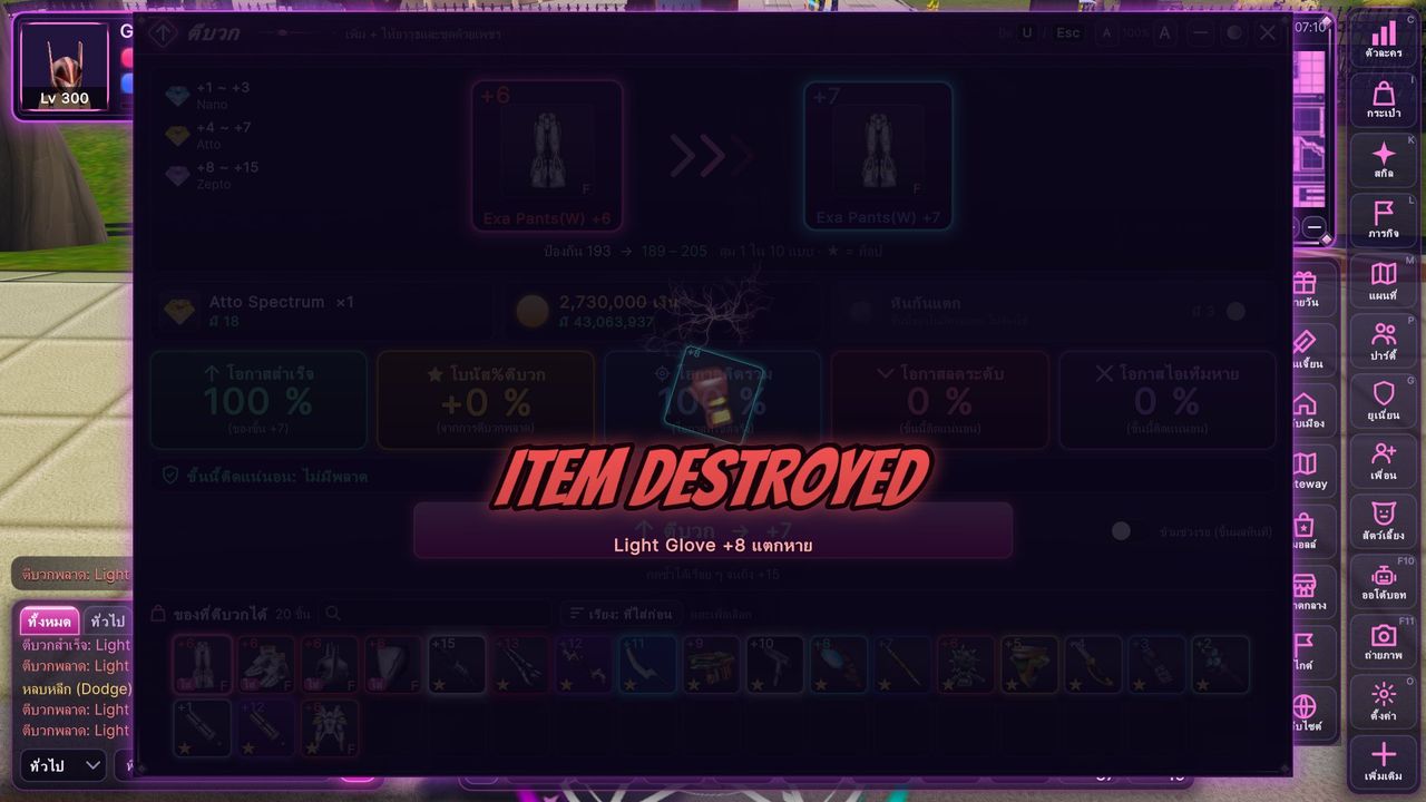ITEM DESTROYED เมื่อของแตก